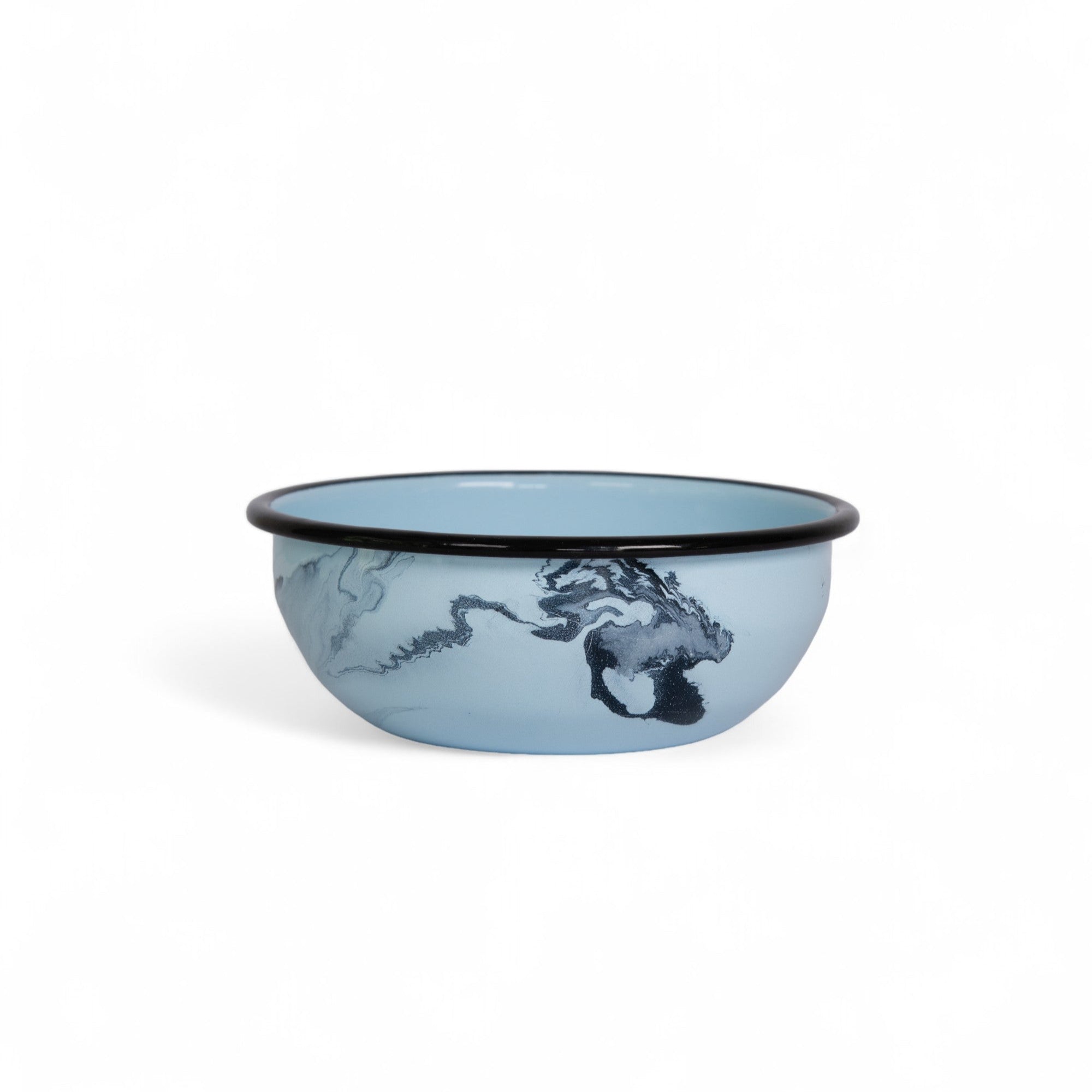 Blue Swirl Enamel Cereal Bowl