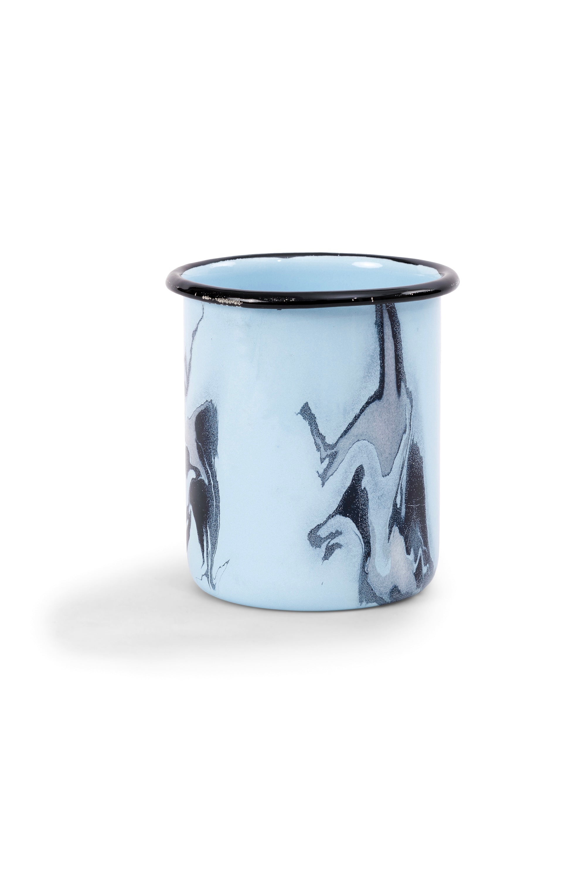 Blue Swirl Enamel Storage Jar 900ml With Wooden Lid