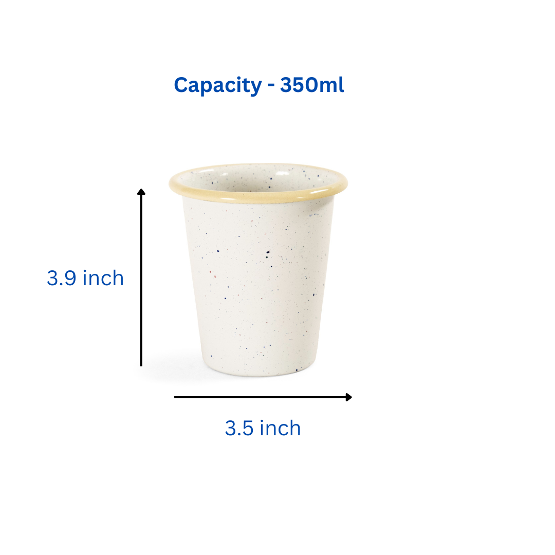 Cream Speckled enamel coffee tumbler