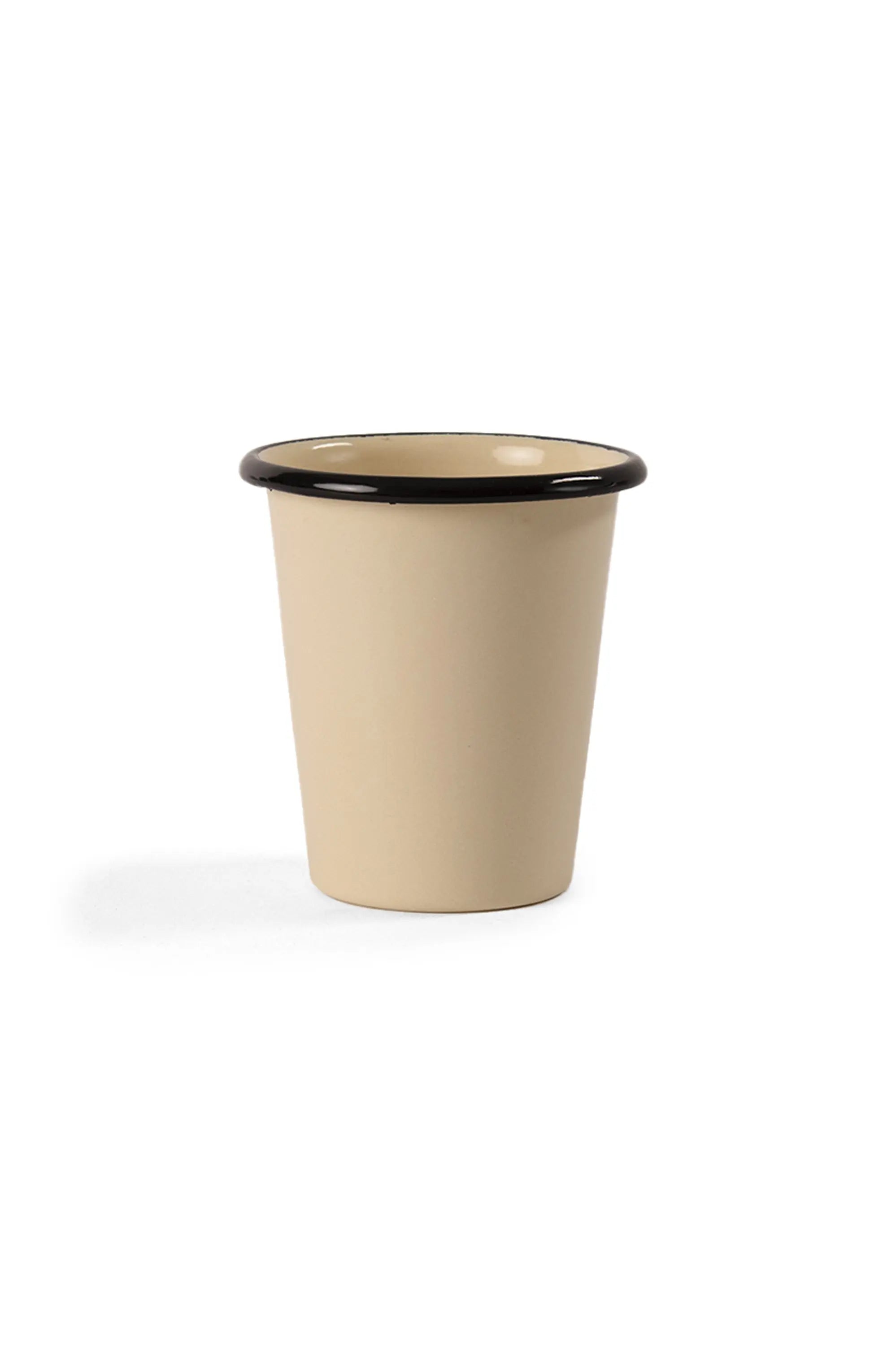 Cream enamel coffee tumbler
