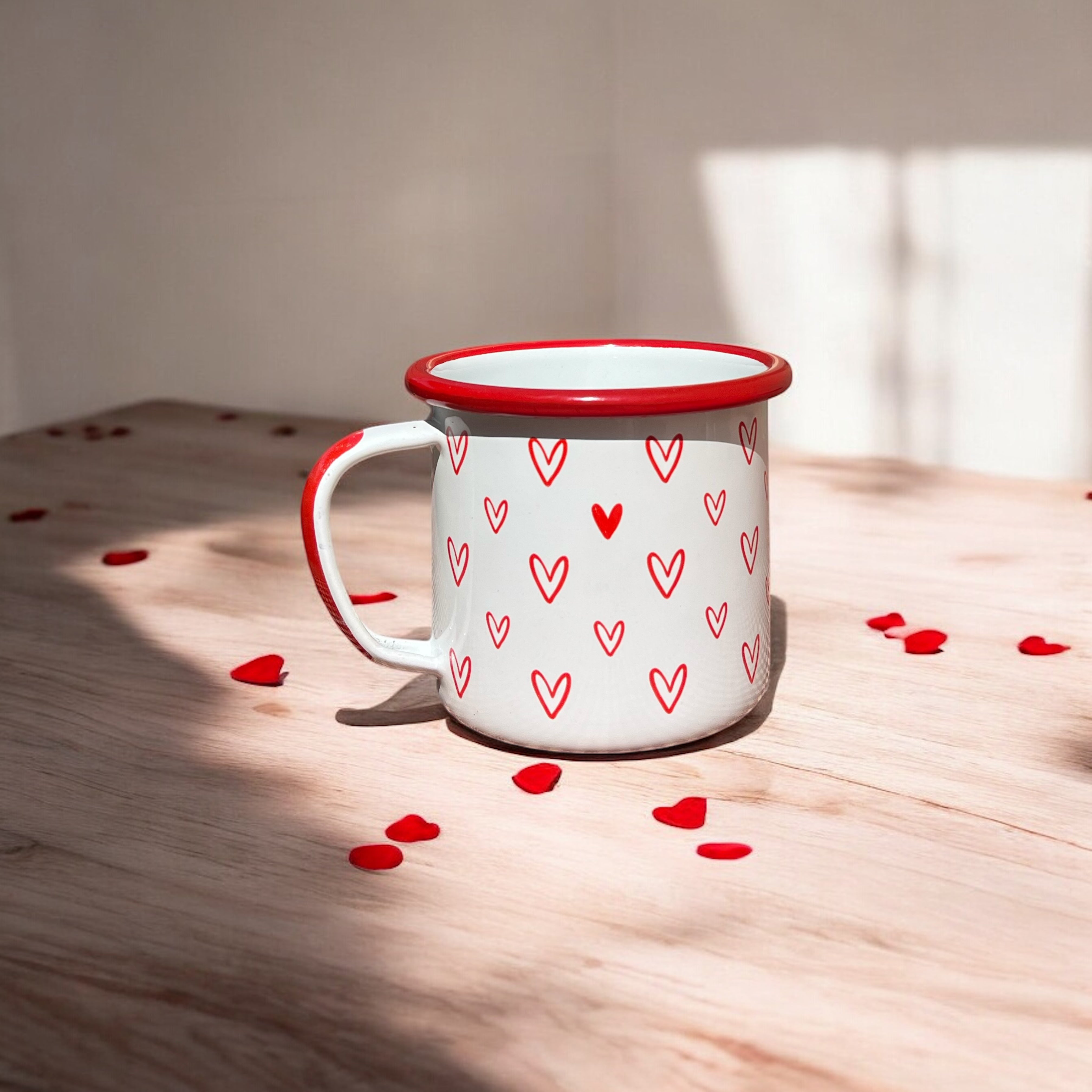 Hearts Coffee Mug 350ml - White