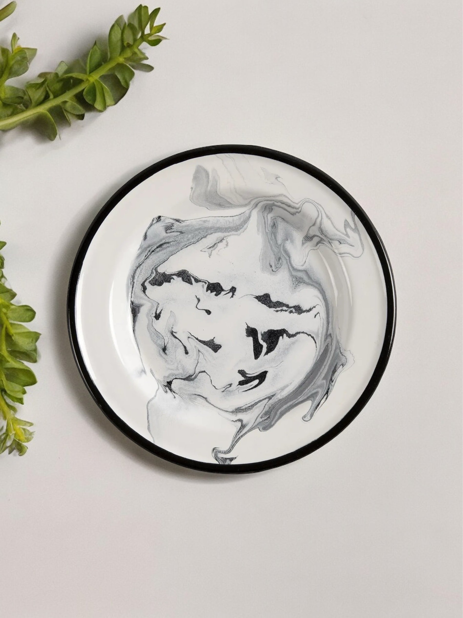 Noir Swirl Enamel Side Plate