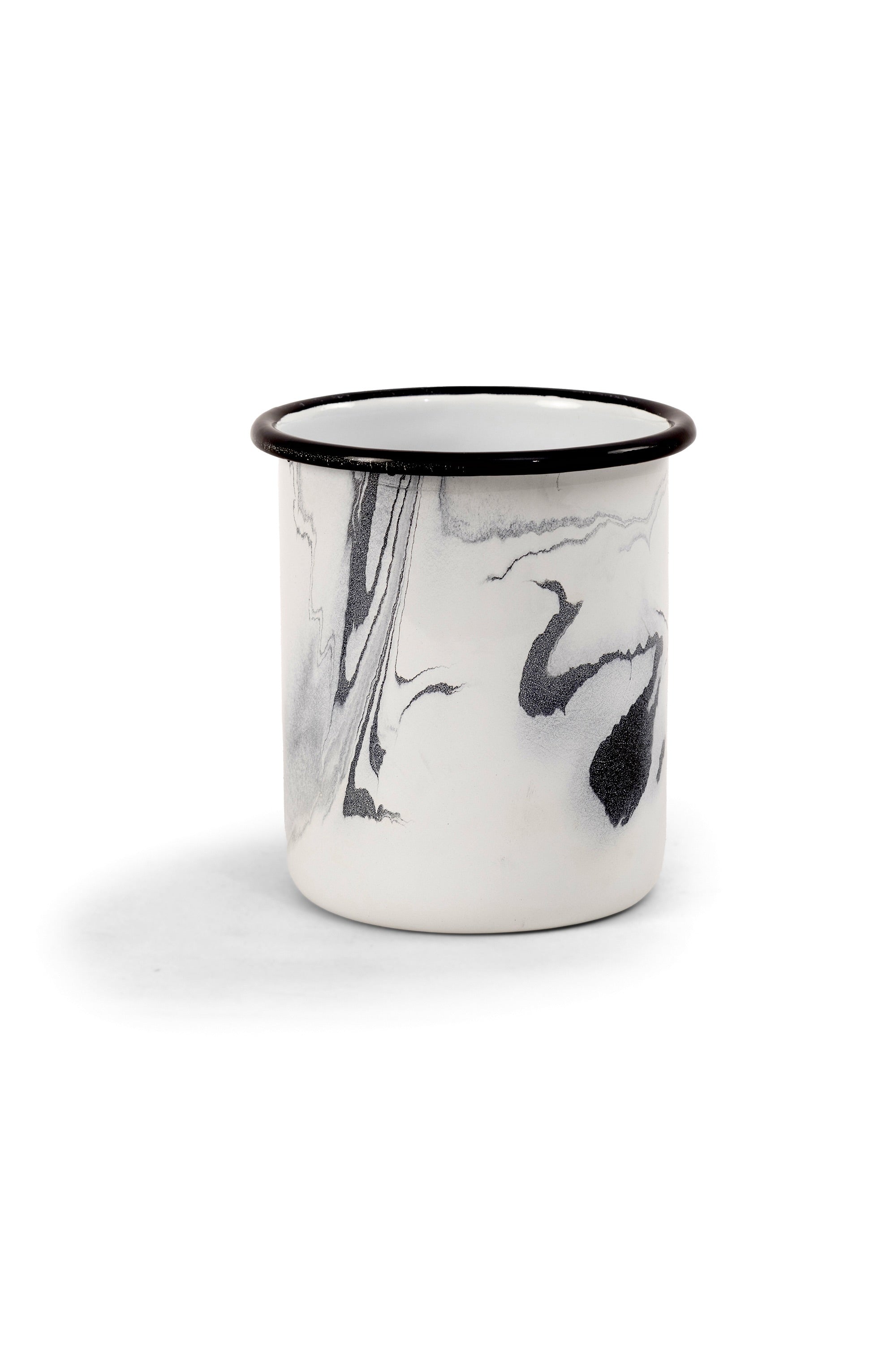 Noir Swirl Enamel Storage Jar 900ml With Wooden Lid
