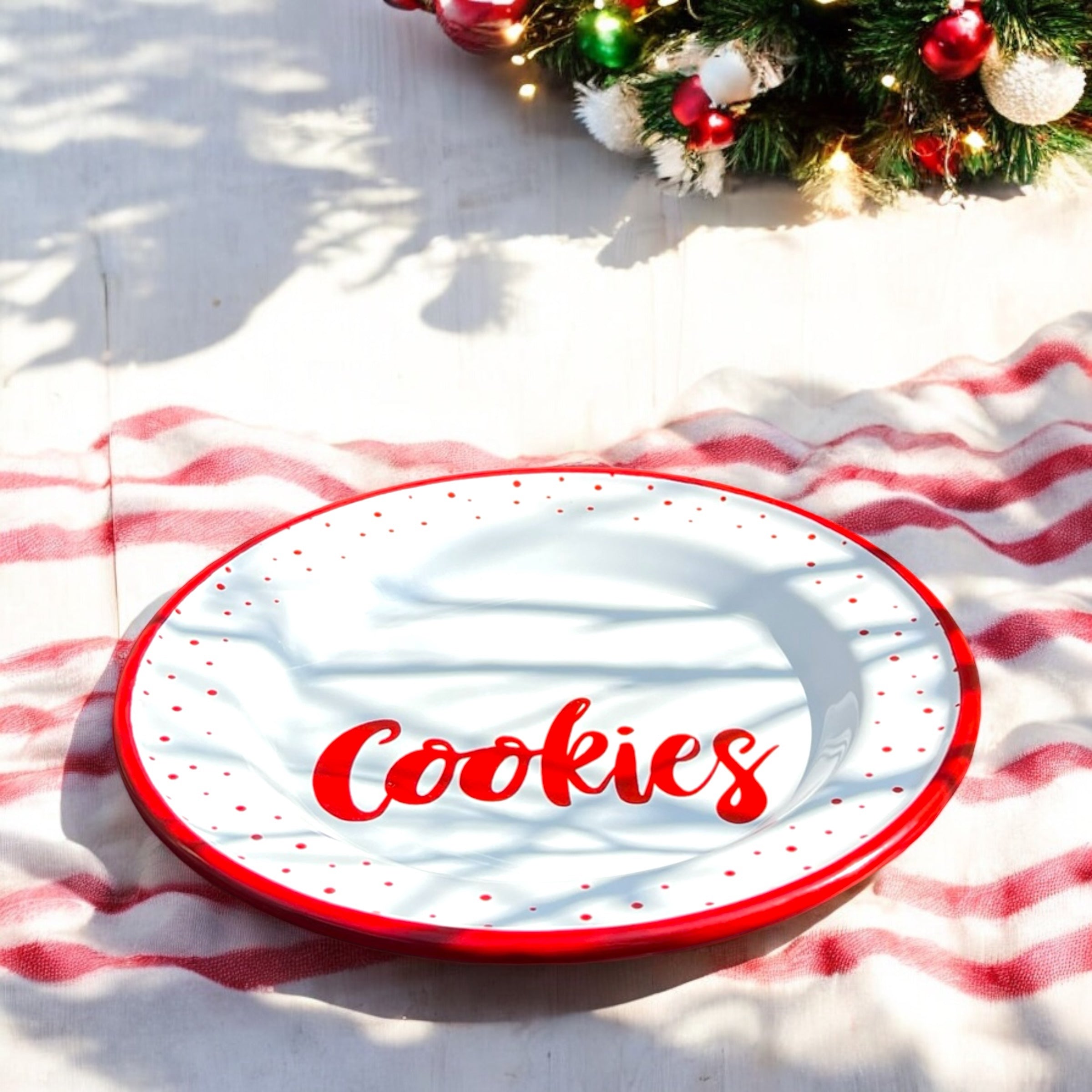 Red Christmas Plate