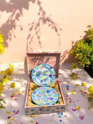 Impressions enamel side plates set of 4 – gift box