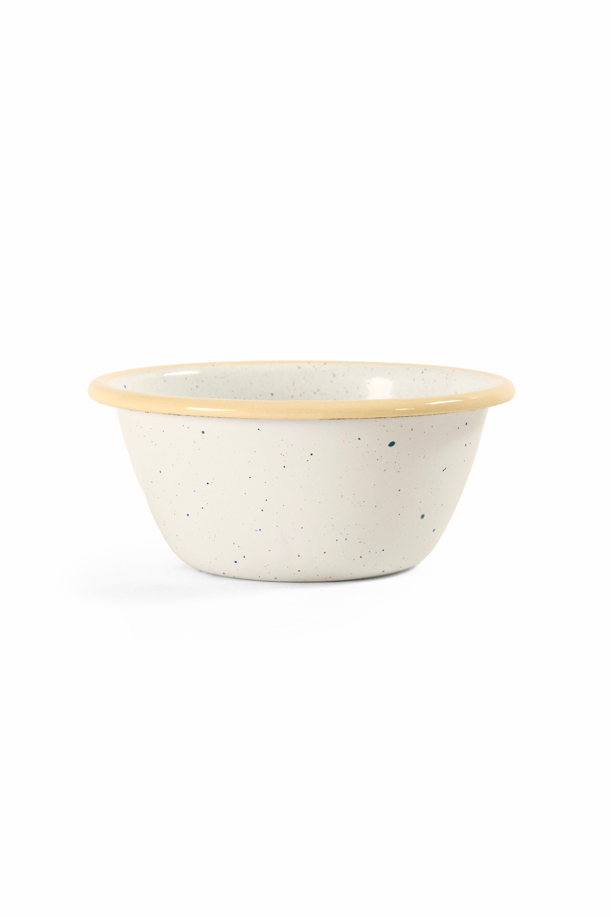 Cream Speckled Enamel Salad Bowl