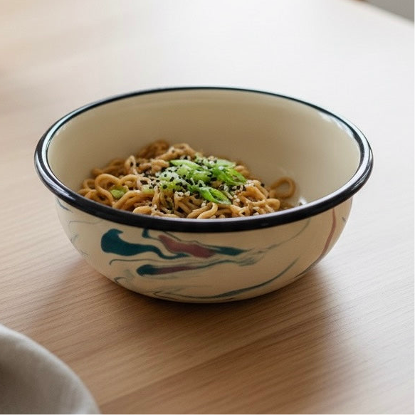 Candy Swirl Enamel Cereal Bowl