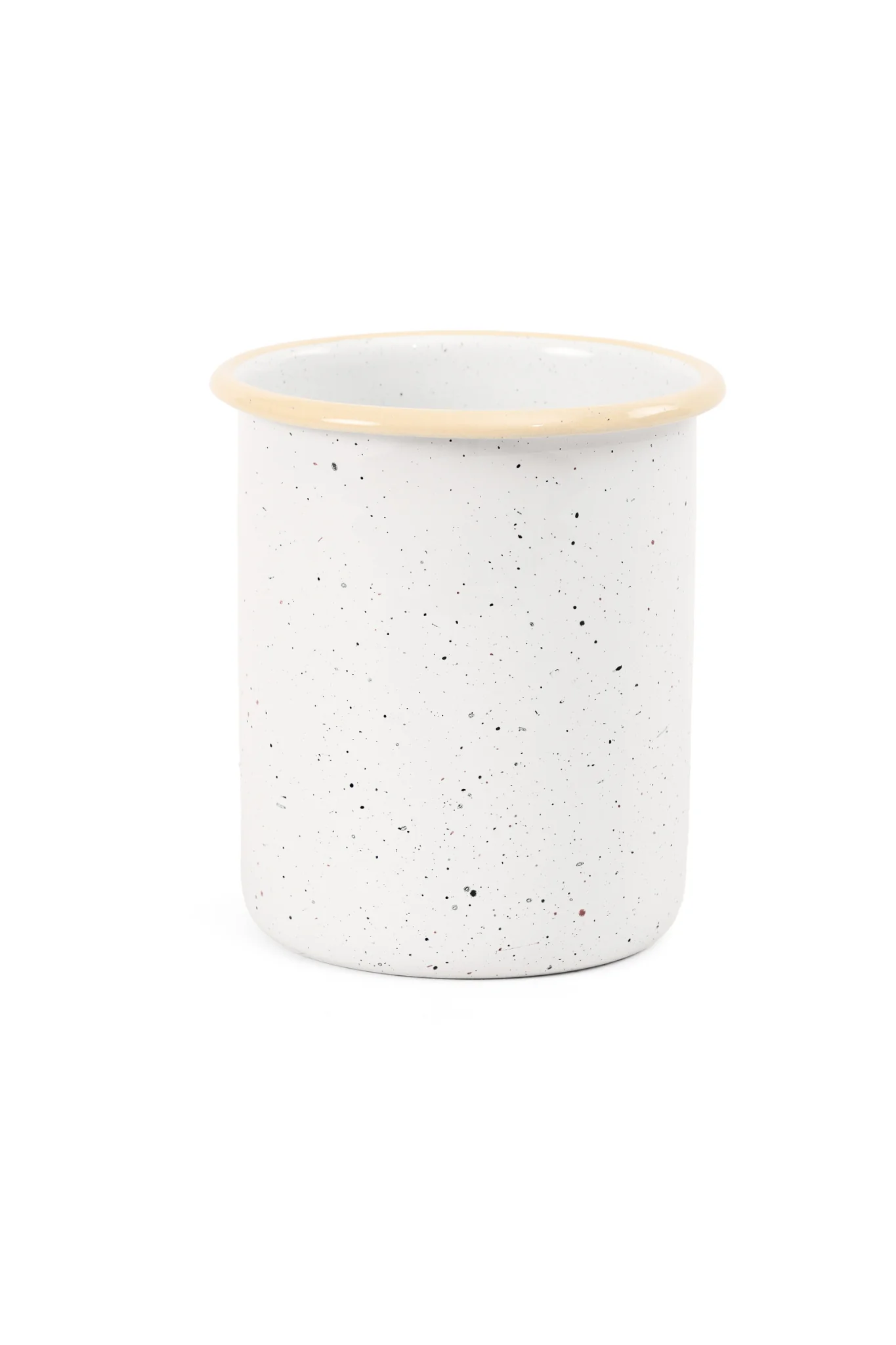 Cream Speckled Enamel Storage Jar 900ml with wooden lid