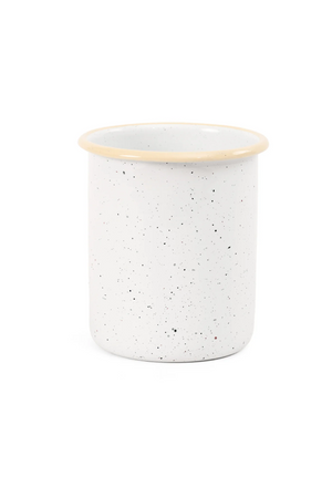 Cream Speckled Enamel Storage Jar 900ml With Wooden Lid