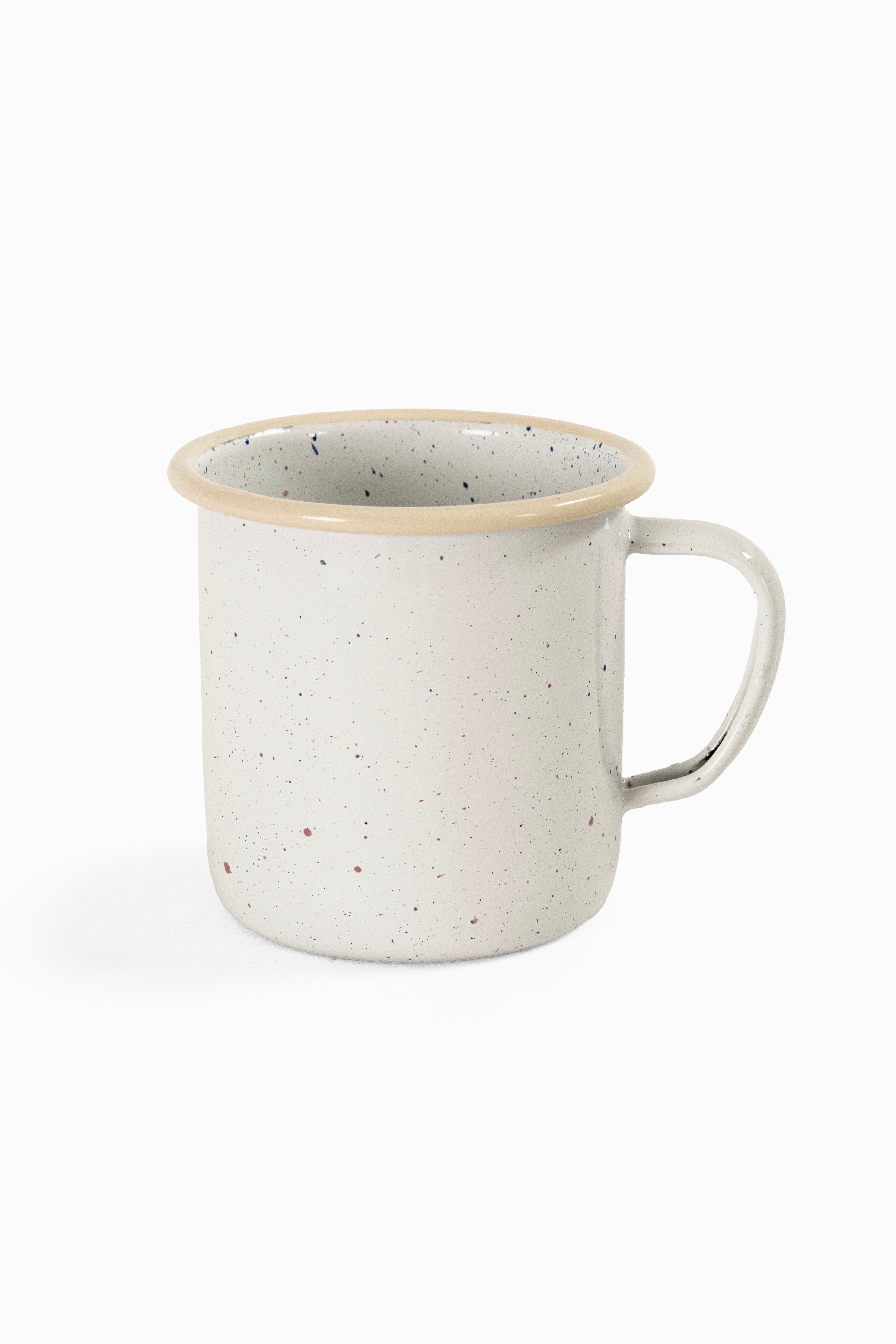 Cream speckled enamel coffee mug