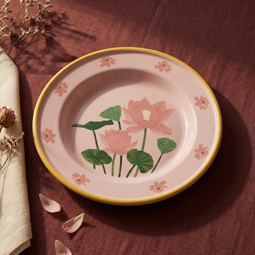 Lotus Enamel Dinner Plate