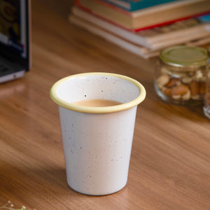 Cream Speckled Enamel Tumbler