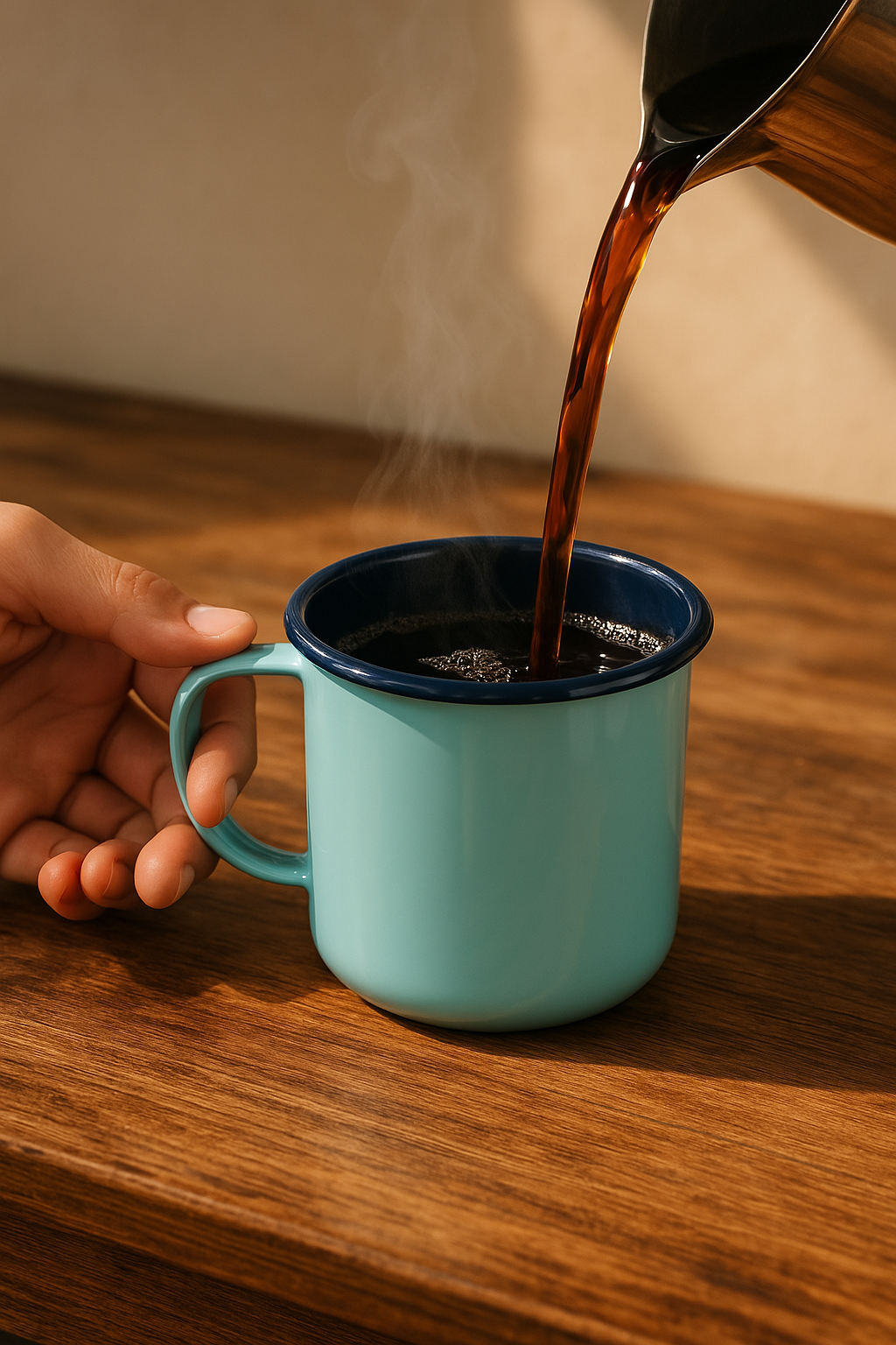 Mint Mug with Navy Blue Rim Coffee Mug 350ML for coffee lovers ceramic mug