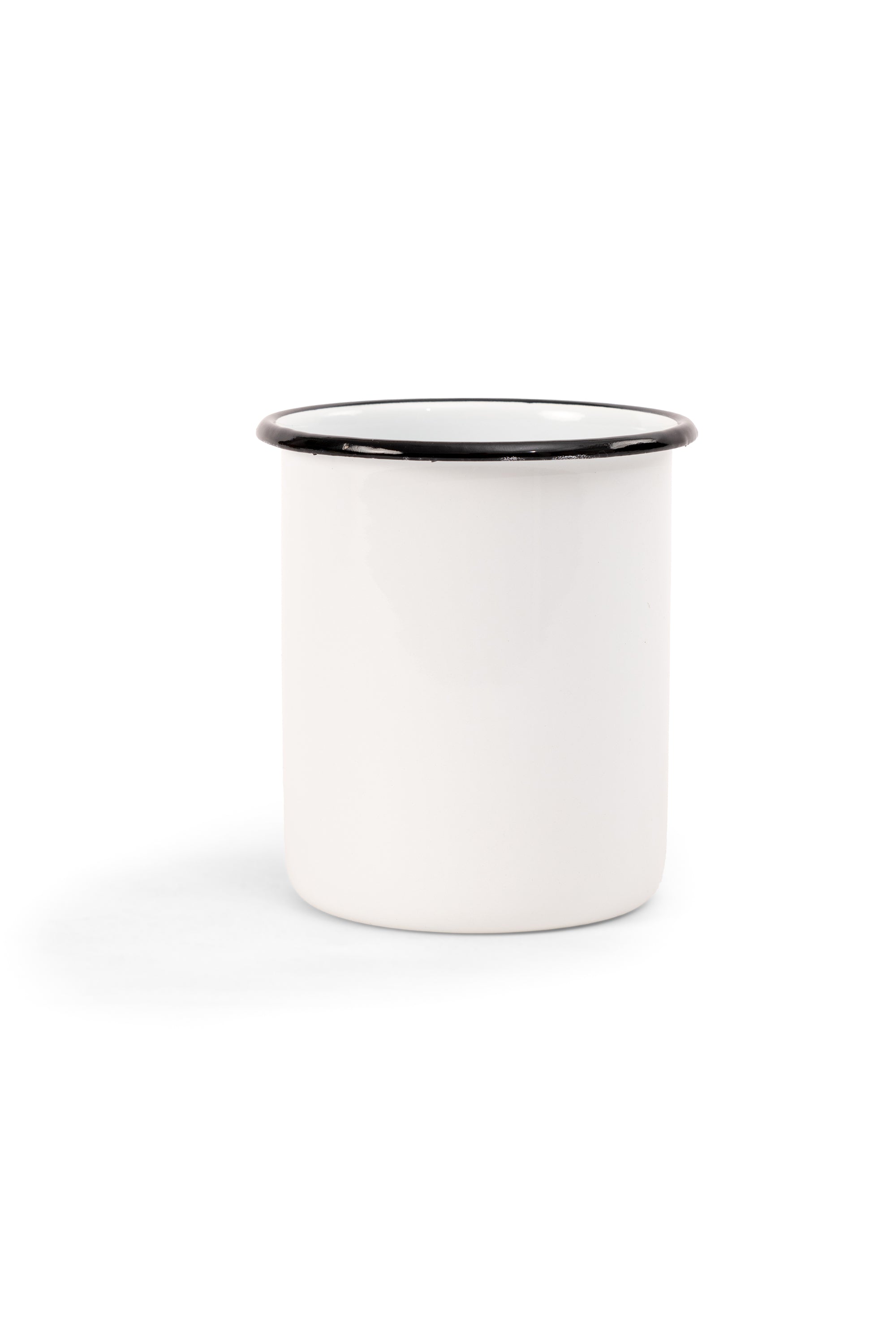 White Enamel Storage Jar 900ml with wooden lid