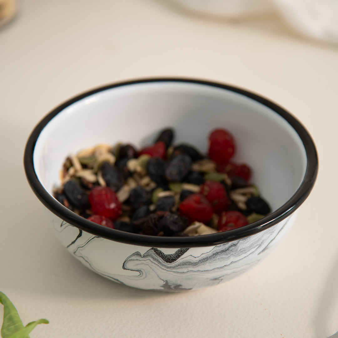 Noir Swirl Enamel Cereal Bowl