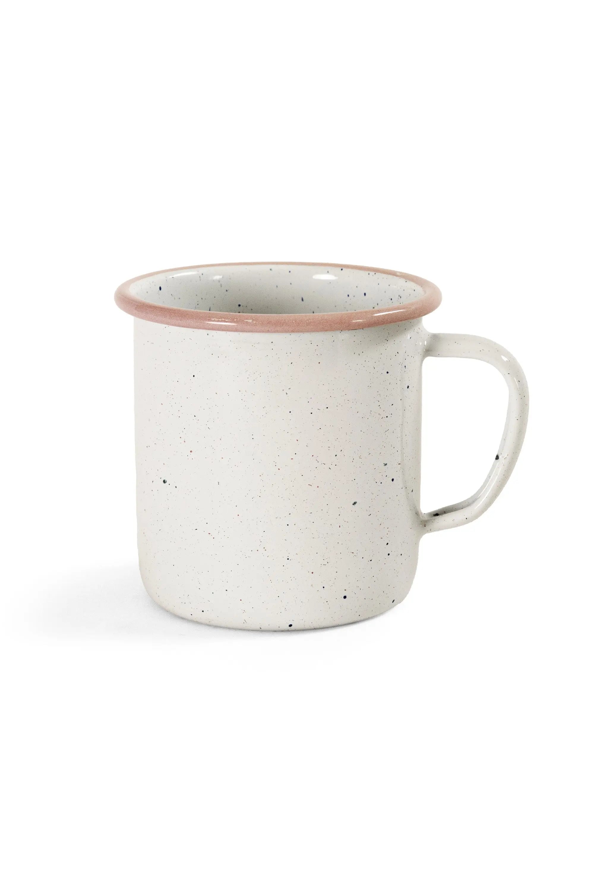 Blush speckled enamel coffee mug